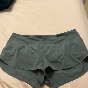 Sage green lululemon low rise speed up shorts! Size 8!